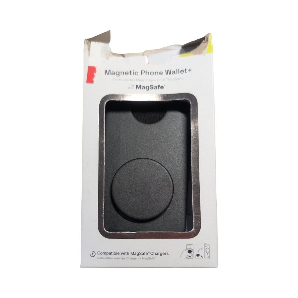 Gg6-O PopSockets Magnetic MagSafe PopWallet+ Phone Wallet/Grip - Black